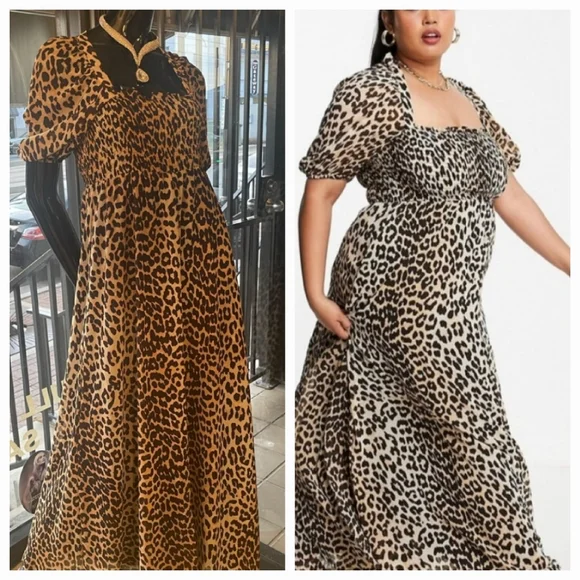 ASOS Leopard Print Maxi Dress EUC - Picture 1 of 14